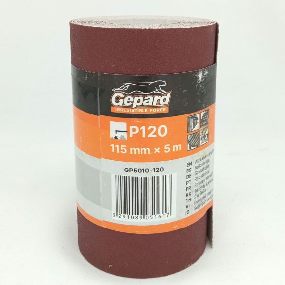 Шлифшкурка 115мм х 5м Р120 бумажная основа [GEPARD] купить с доставкой