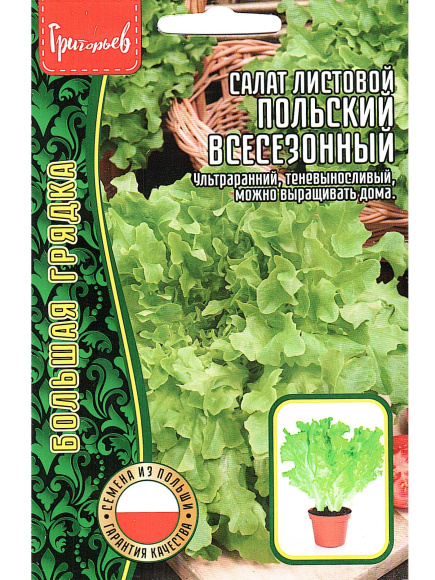 Салат Польский Всесезонный листовой [Семена редких растений] купить с доставкой
