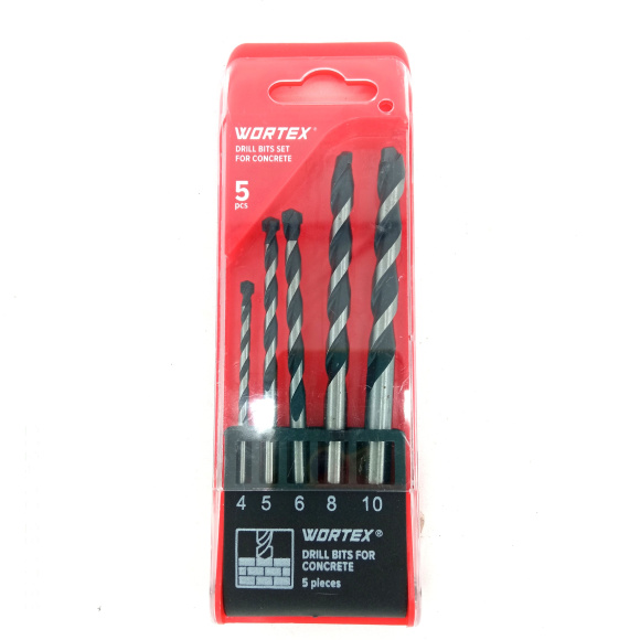 Набор сверл по бетону 5 шт. [WORTEX] купить с доставкой