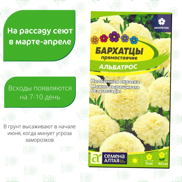 Бархатцы Альбатрос [Семена алтая] купить с доставкой
