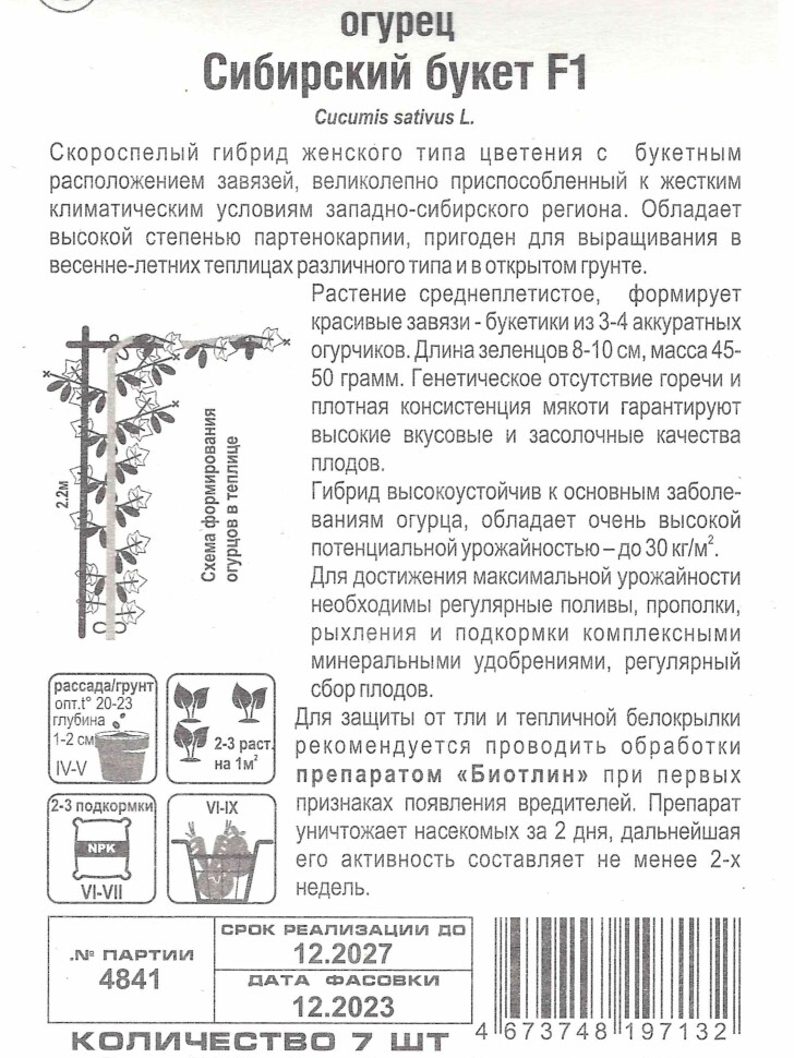 Огурец Сибирский букет [Сибирский сад] купить с доставкой