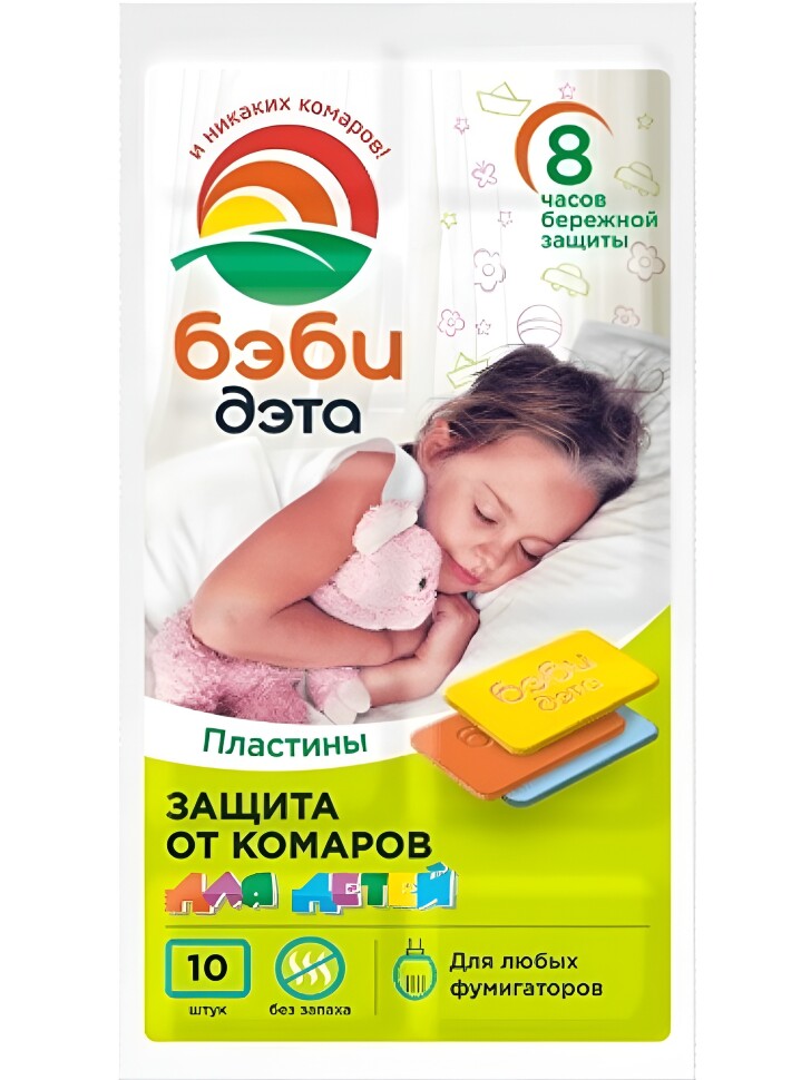 Пластина Дэта-Бэби от летающих насекомых 10шт купить с доставкой