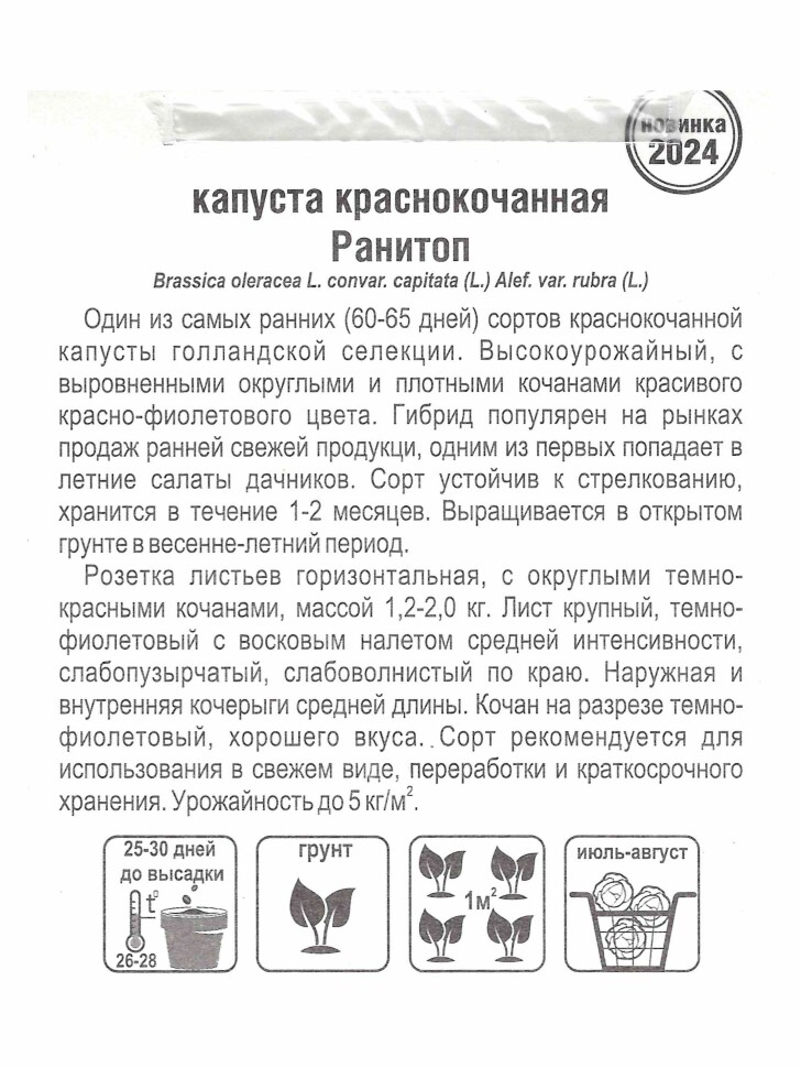 Капуста краснокочанная Ранитоп [Сибирский сад] купить с доставкой