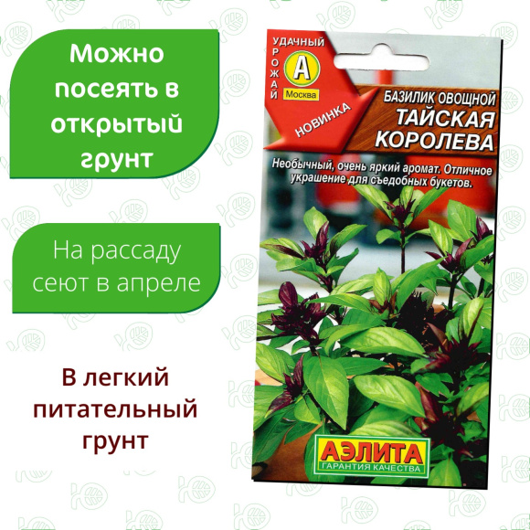 Базилик овощной Тайская королева [Аэлита] купить с доставкой