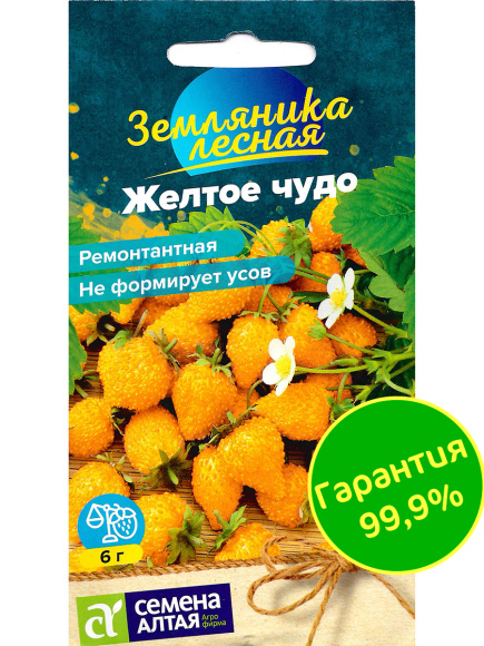 Земляника Желтое чудо ремонтантная [Семена алтая] купить с доставкой