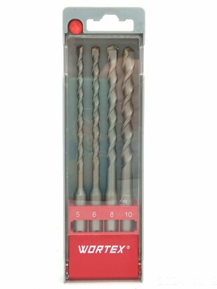 Набор буров SDS-plus 4 шт. (5, 6, 8, 10 мм х 160 мм) [WORTEX]