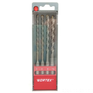 Набор буров SDS-plus 4 шт. (5, 6, 8, 10 мм х 160 мм) [WORTEX]